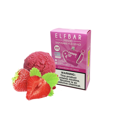 Elf Bar Pi9000 Strawberry ice cream (Суниця Морозиво) Одноразовий POD 20281 Elf Bar Pi9000 Strawberry ice cream (Суниця Морозиво) Одноразовий POD
