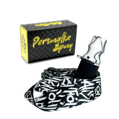 Персональний мундштук Personalka Epoxy Onyx (Білий, Чорний) ON233 Персональний мундштук Personalka Epoxy Onyx (Білий, Чорний)