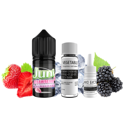 Набір для самозамішування Juni Silver Ice Strawberry Blackberries (Полуниця Ожина Лід, 50 мг, 30 мл)