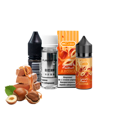 Набір для самозамішування Flavorlab M-Cake Caramel & Hazelnuts (Фундук з карамеллю, 50 мг, 30 мл)