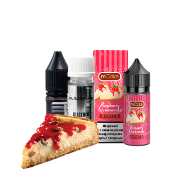Набір для самозамішування Flavorlab M-Cake Strong Raspberry Cheesecake (Малиновий чізкейк, 65 мг, 30 мл)