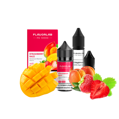 Набір для самозамішування Flavorlab PE 10000 Strawberry Razz (Полуниця абрикос манго, 50 мг, 30 мл)
