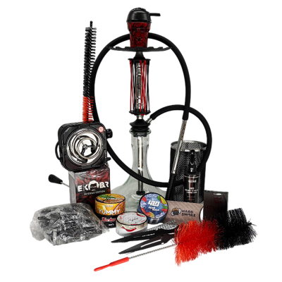 Набір Trumpet Hookah Rider Black Red - кальян, аксесуари, тютюн SP-TRUMPET Набір Trumpet Hookah Rider Black Red - кальян, аксесуари, тютюн