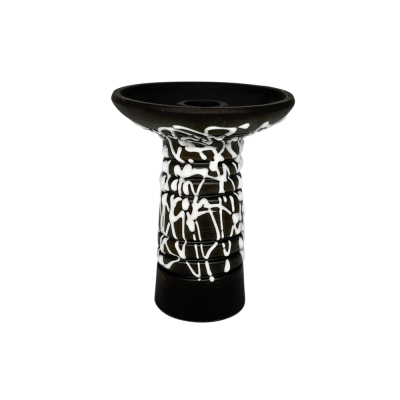 Глиняна чаша Gusto Bowls Alien Black Glaze Black White (біле поливання)