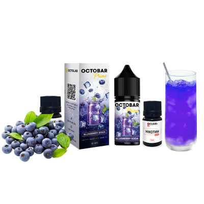 Набір для самозамішування Octobar Prime HARD Blueberry Soda (Чорниця Сода, 65 мг, 30 мл)