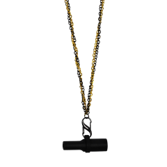 Персональний силіконовий мундштук Personalka Silicone Pro Chain Black Gold (Чорний із золотистим)