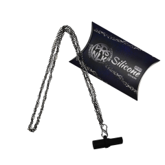 Персональний силіконовий мундштук Personalka Silicone Pro Chain Black Silver (Чорний з металіком)