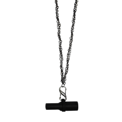 Персональний силіконовий мундштук Personalka Silicone Pro Chain Black Silver (Чорний з металіком)