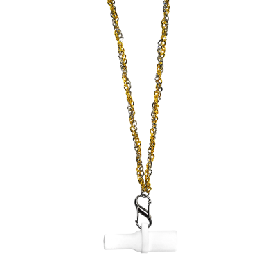 Персональний силіконовий мундштук Personalka Silicone Pro Chain Gold Silver (Золотистий з металіком)