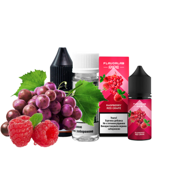 Набір для самозамішування рідини Flavorlab Ripe Raspberry Red Grape (Малина Виноград, 50 мг, 30 мл)