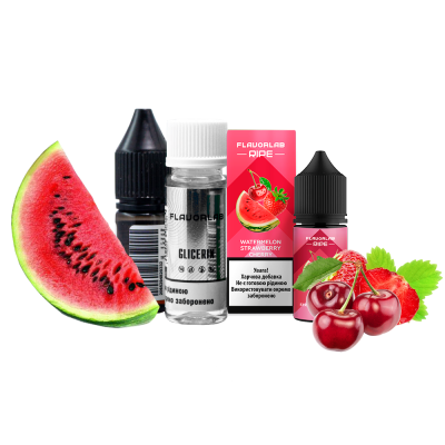Набор для самозамеса жидкости Flavorlab Ripe Watermelon Strawberry Cherry (Арбуз Клубника Вишня, 50 мг, 30 мл)