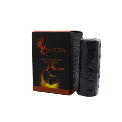 Кокосове вугілля для кальяну Phoenix Kaloud (0,25 кг, 18 шт, сегмент, без коробки)