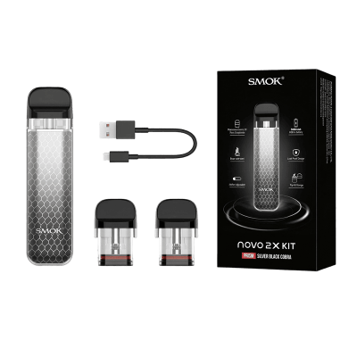 Smok Novo 2X 800 Fluid Black Grey (Чёрно-серый, с картриджем) Многоразовый POD