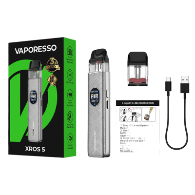 Vaporesso XROS 5 1500 Brown Leather (Коричневий з візерунком, з картриджем) Багаторазовий POD