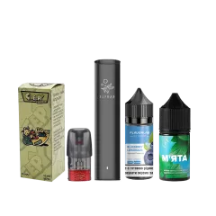Комплект Elf Bar Mate 500 Black и стартовый набор жидкостей