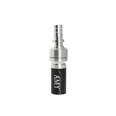 Коннектор для силиконового шланга кальяна Amy Deluxe Carbon (Универсальный адаптер, Резьба, С вращающимся шарниром)